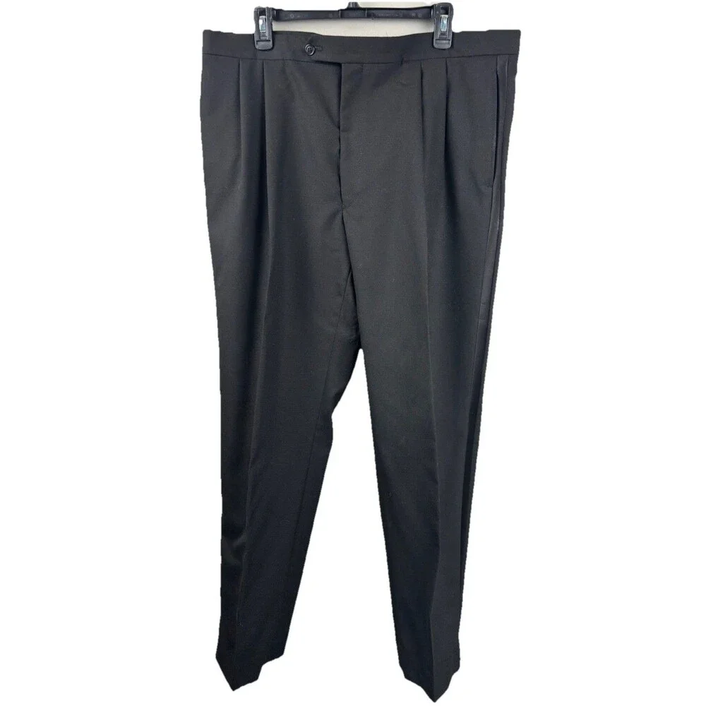 Vtg JOS A BANK Men’s 50L Tuxedo Set 100% Wool Black - Cummerbund & Garment Bag